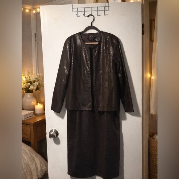 Selene Sport Dresses & Skirts - ✨Selene Sport Faux Leather Crocodile Pattern Maxi Dress & Jacket Set Size 2X